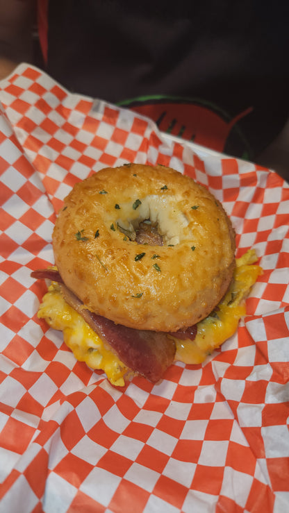 BACON, EGG, AND CHEESE BAGEL