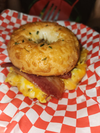 BACON, EGG, AND CHEESE BAGEL